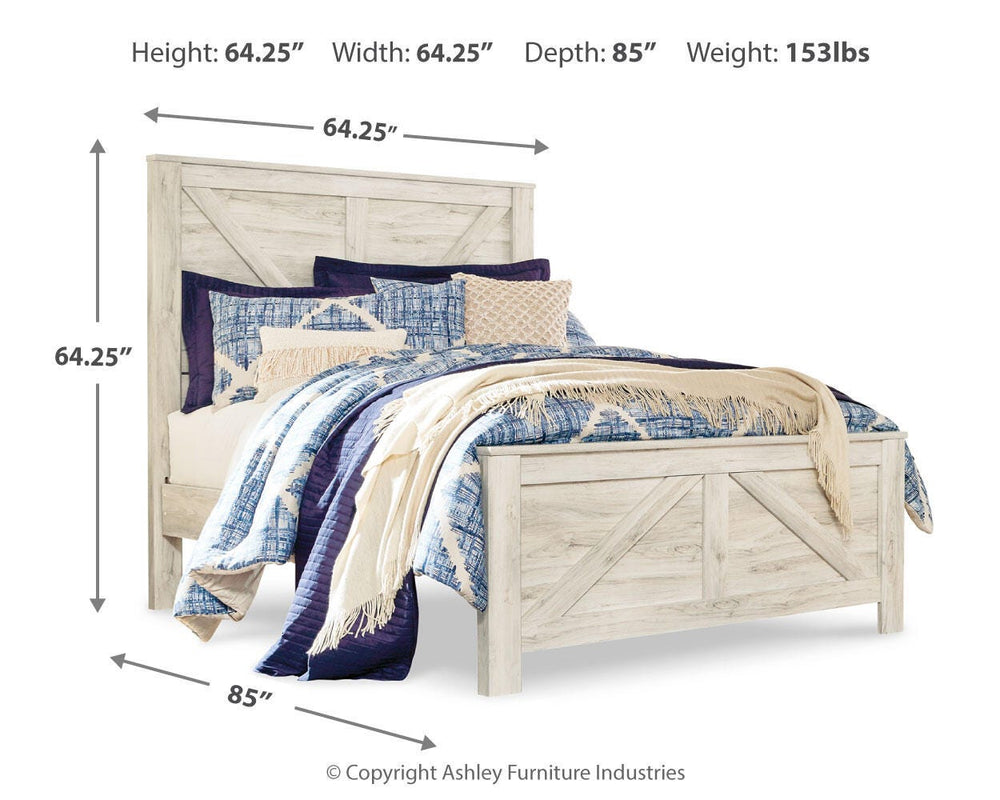 Bellaby Queen Crossbuck Panel Bed - Whitewash (4)