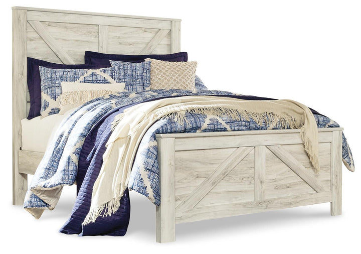 Bellaby Queen Crossbuck Panel Bed, Dresser and Mirror (2)