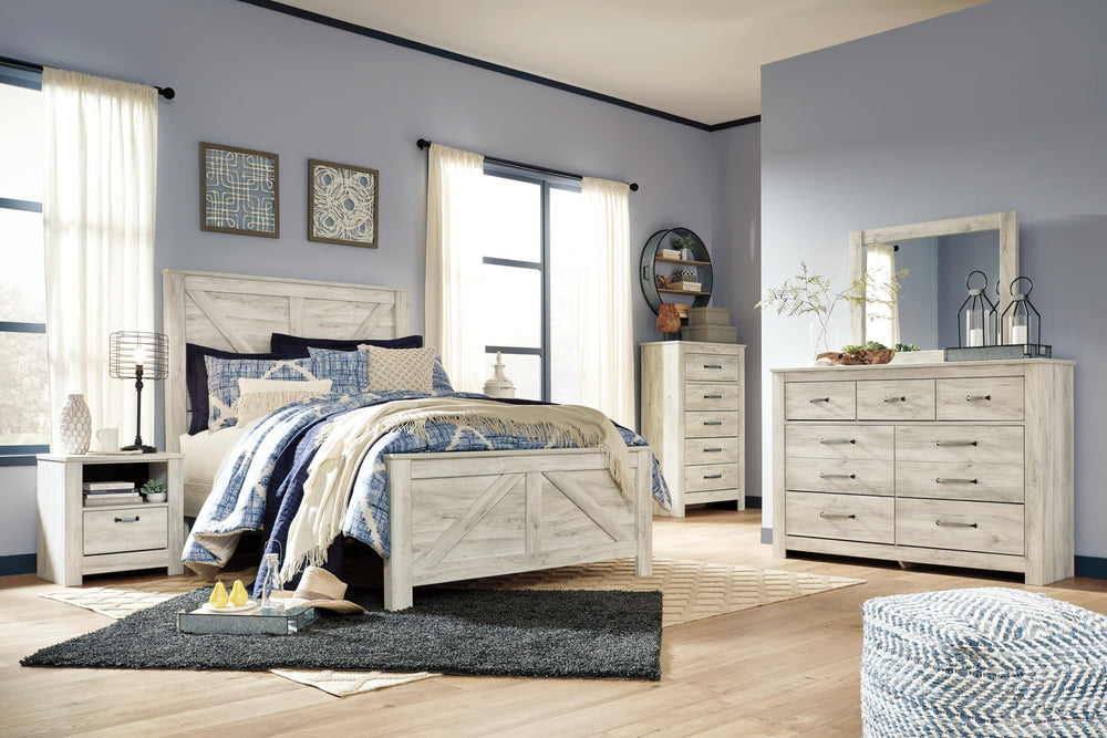 Bellaby Queen Crossbuck Panel Bed - Whitewash (8)