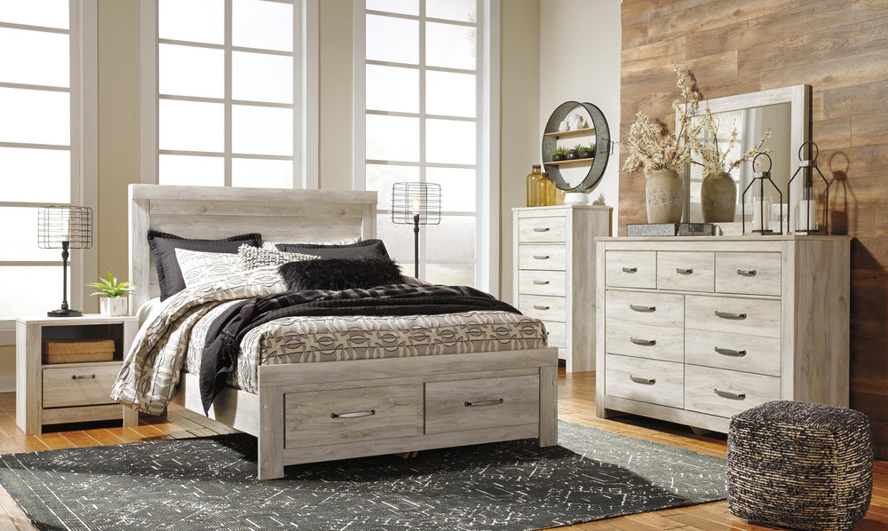 Bellaby Queen Platform Bed with 2 Storage Drawers - Whitewash (3)