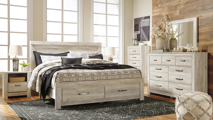 Bellaby King Platform Bed with 2 Storage Drawers - Whitewash (3)