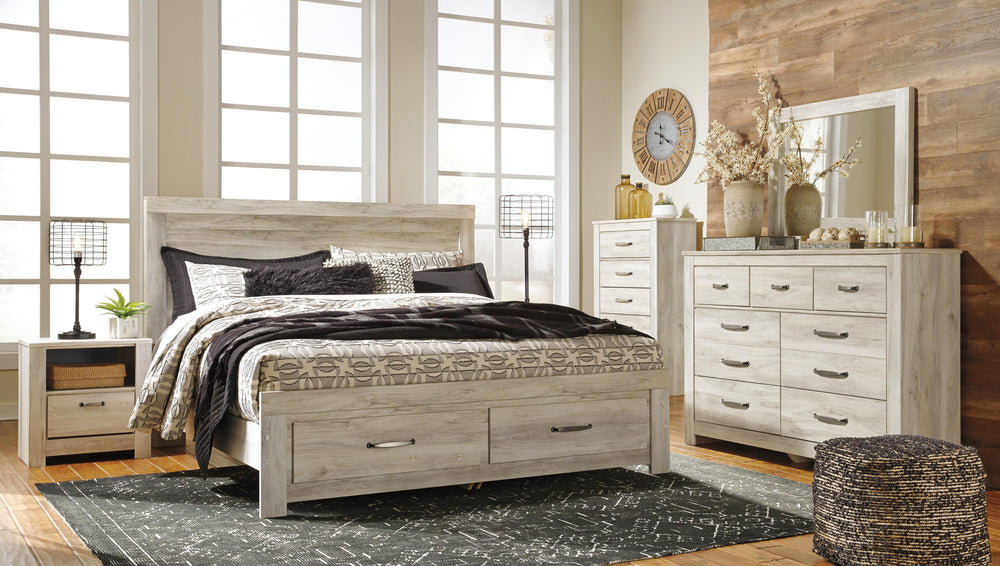 Bellaby King Platform Bed with 2 Storage Drawers - Whitewash (5)