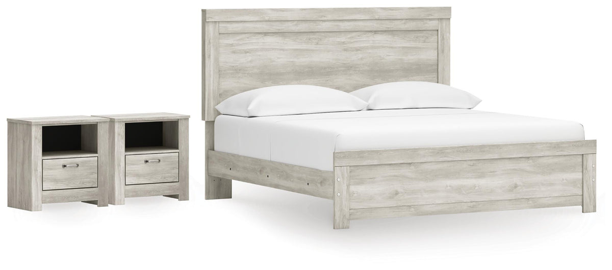 Bellaby King Panel Bed and 2 Nightstands (1)