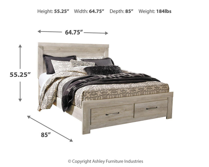 Bellaby Queen Platform Bed with 2 Storage Drawers - Whitewash (4)