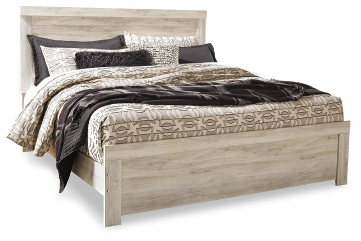 Bellaby King Panel Bed, Dresser, Mirror and 2 Nightstands - Whitewash (3)
