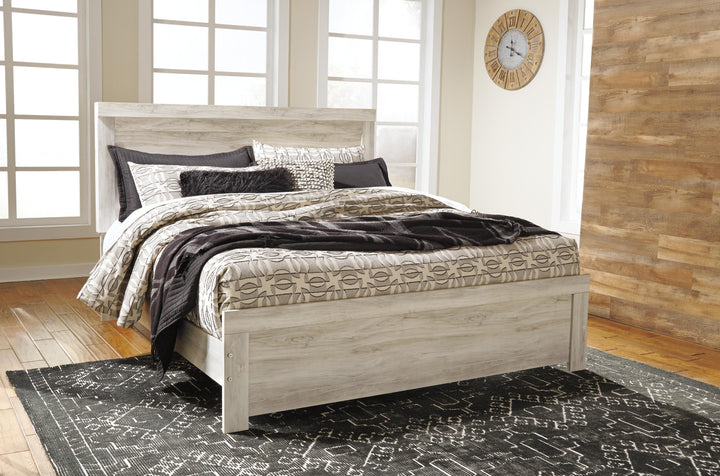 Bellaby King Panel Bed, Dresser, Mirror and 2 Nightstands - Whitewash (10)