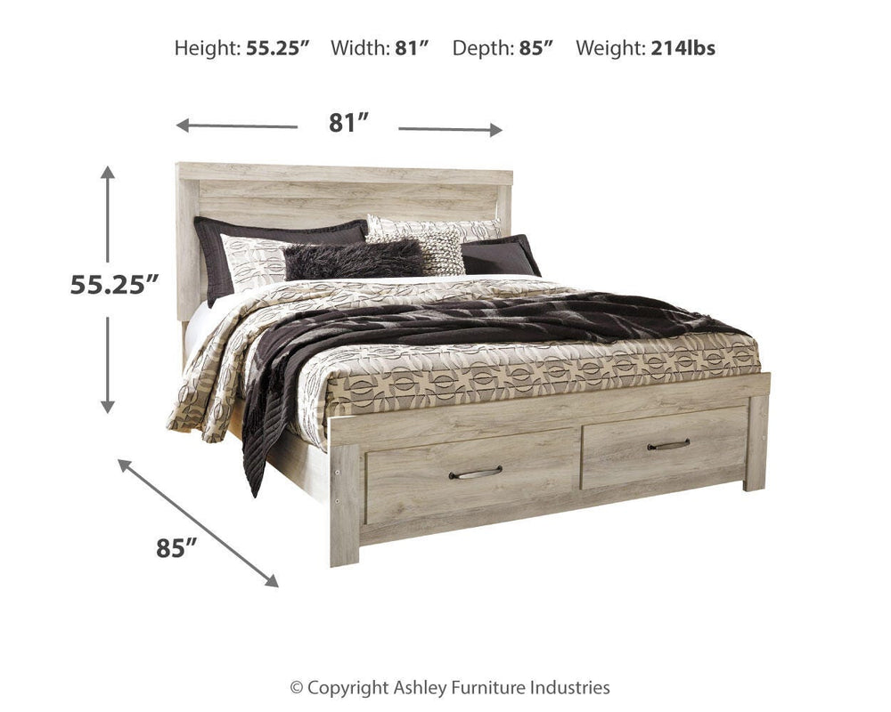 Bellaby King Panel Storage Bed, Dresser, Mirror and Nightstand - Whitewash (6)