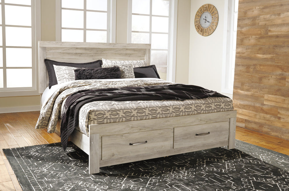 Bellaby King Storage Bed and 2 Nightstands - Whitewash (4)