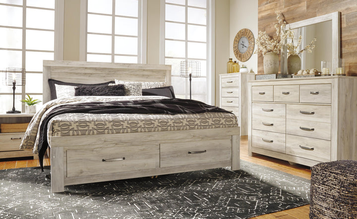 Bellaby King Platform Bed with 2 Storage Drawers - Whitewash (6)