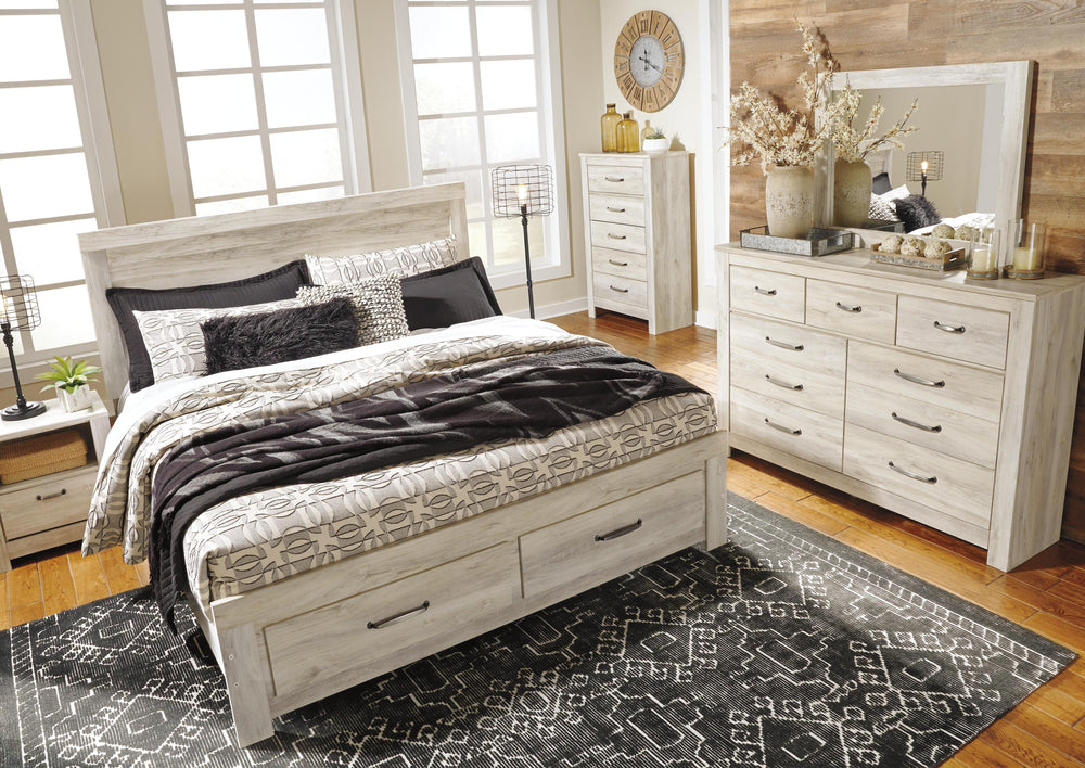 Bellaby King Platform Bed with 2 Storage Drawers - Whitewash (7)