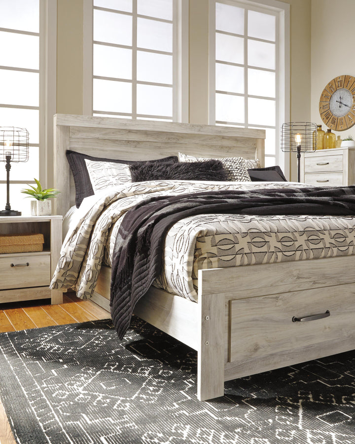 Bellaby King Platform Bed with 2 Storage Drawers - Whitewash (8)