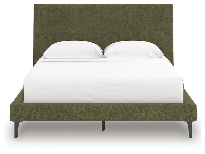 Chirason Queen Upholstered Bed with Roll Slats - Green (4)