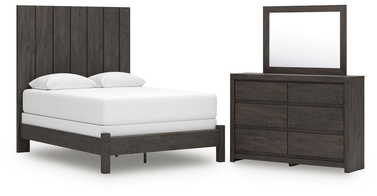 Fraluna Queen Panel Bed, Dresser and Mirror (1)