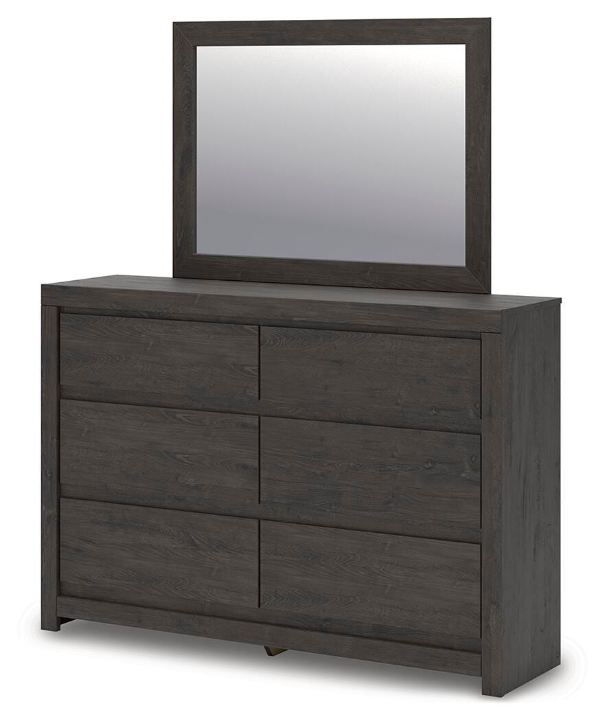 Fraluna Dresser and Mirror - Dark Gray (2)