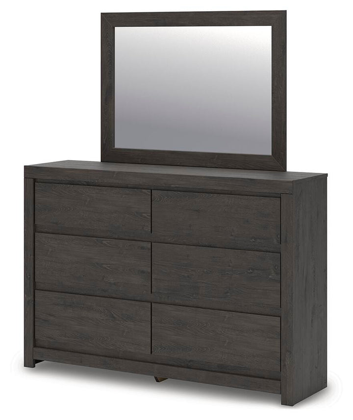 Fraluna Dresser and Mirror - Dark Gray (2)