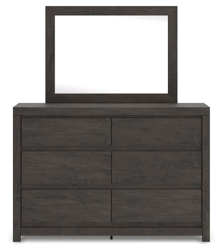 Fraluna Dresser and Mirror - Dark Gray (4)