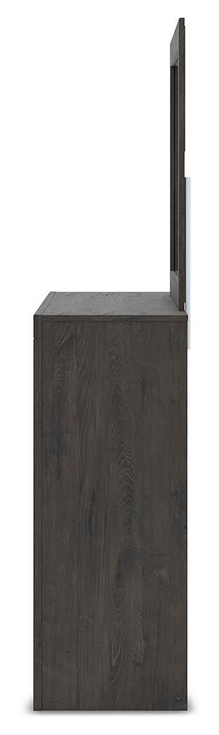 Fraluna Dresser and Mirror - Dark Gray (6)