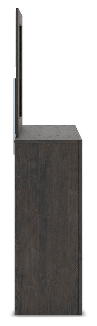 Fraluna Dresser and Mirror - Dark Gray (7)