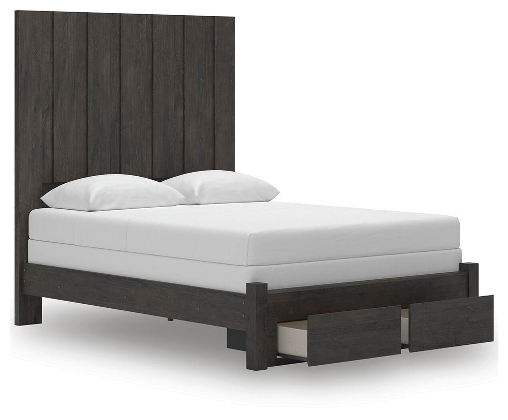 Fraluna Queen Panel Storage Bed - Dark Gray (5)
