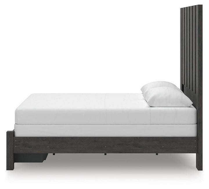 Fraluna Queen Panel Storage Bed - Dark Gray (8)