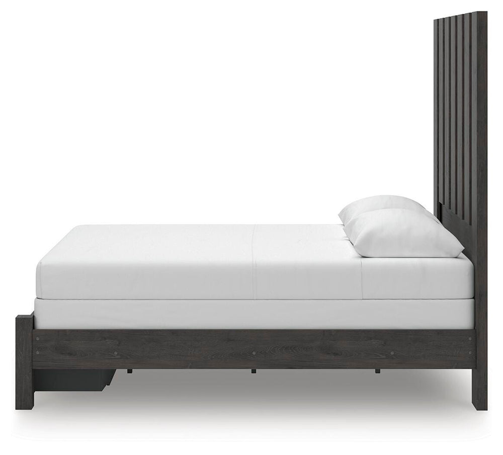 Fraluna Queen Panel Storage Bed - Dark Gray (8)