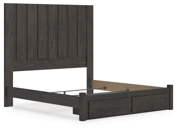 Fraluna King Panel Storage Bed - Dark Gray (3)