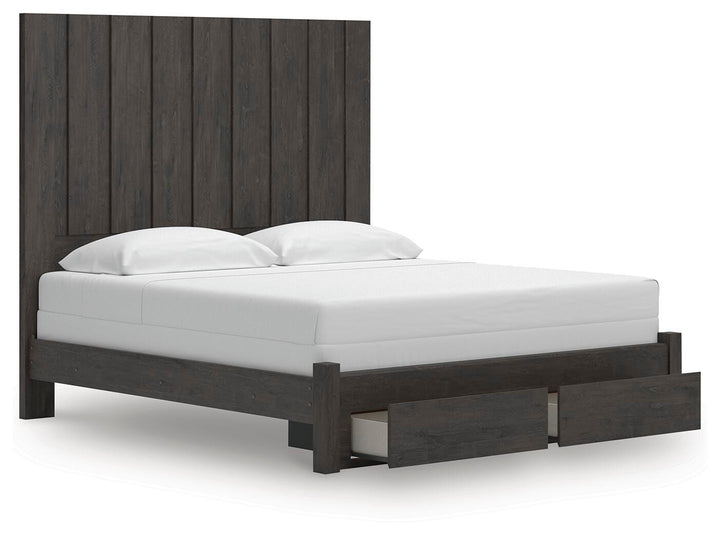 Fraluna King Panel Storage Bed - Dark Gray (5)
