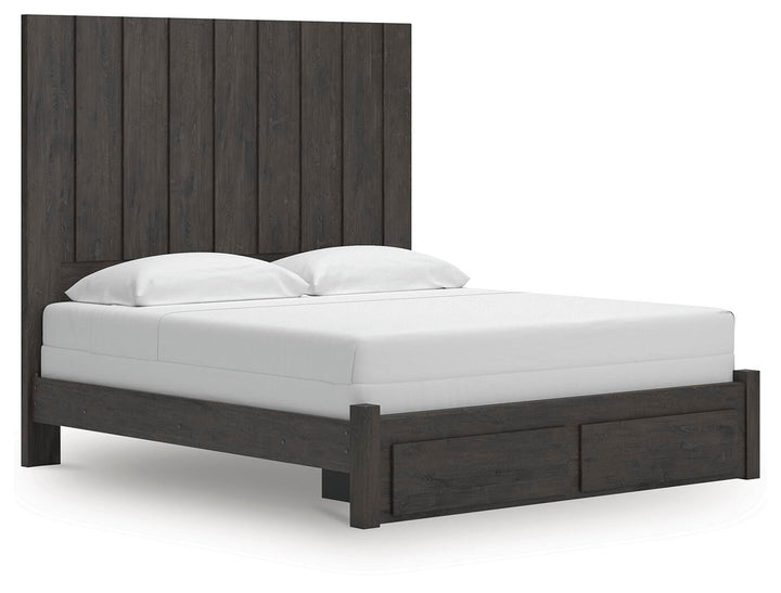Fraluna King Panel Storage Bed - Dark Gray (1)