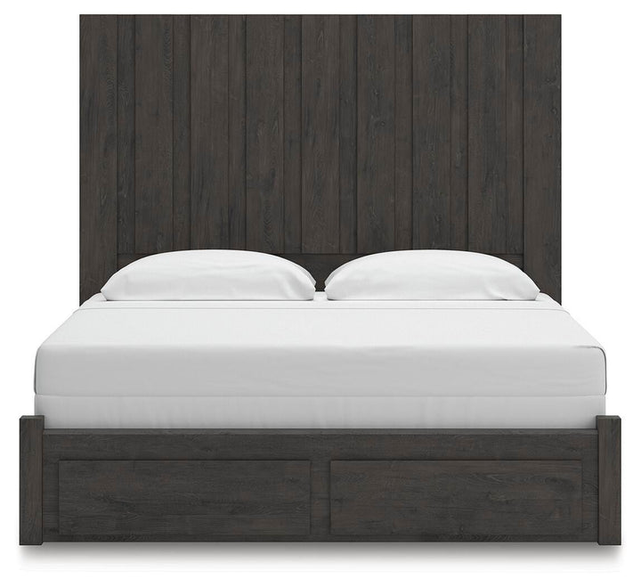 Fraluna King Panel Storage Bed - Dark Gray (6)