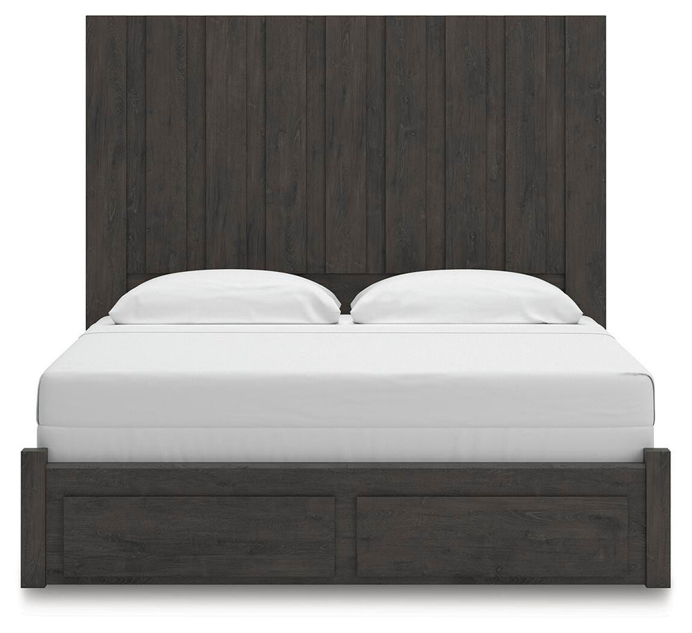 Fraluna King Panel Storage Bed - Dark Gray (6)