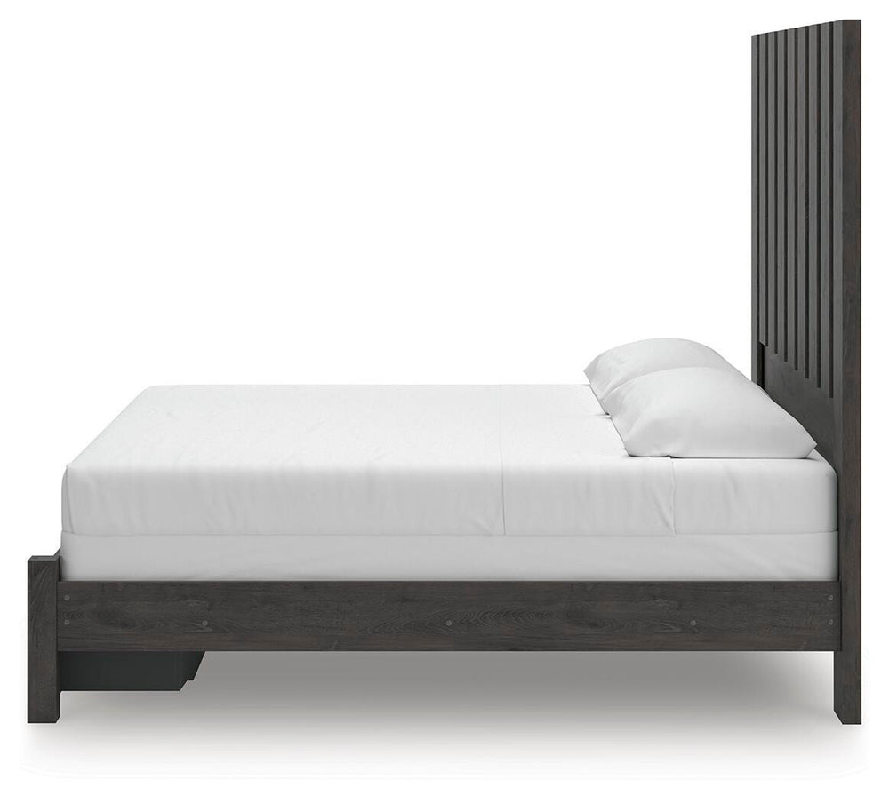 Fraluna King Panel Storage Bed - Dark Gray (8)