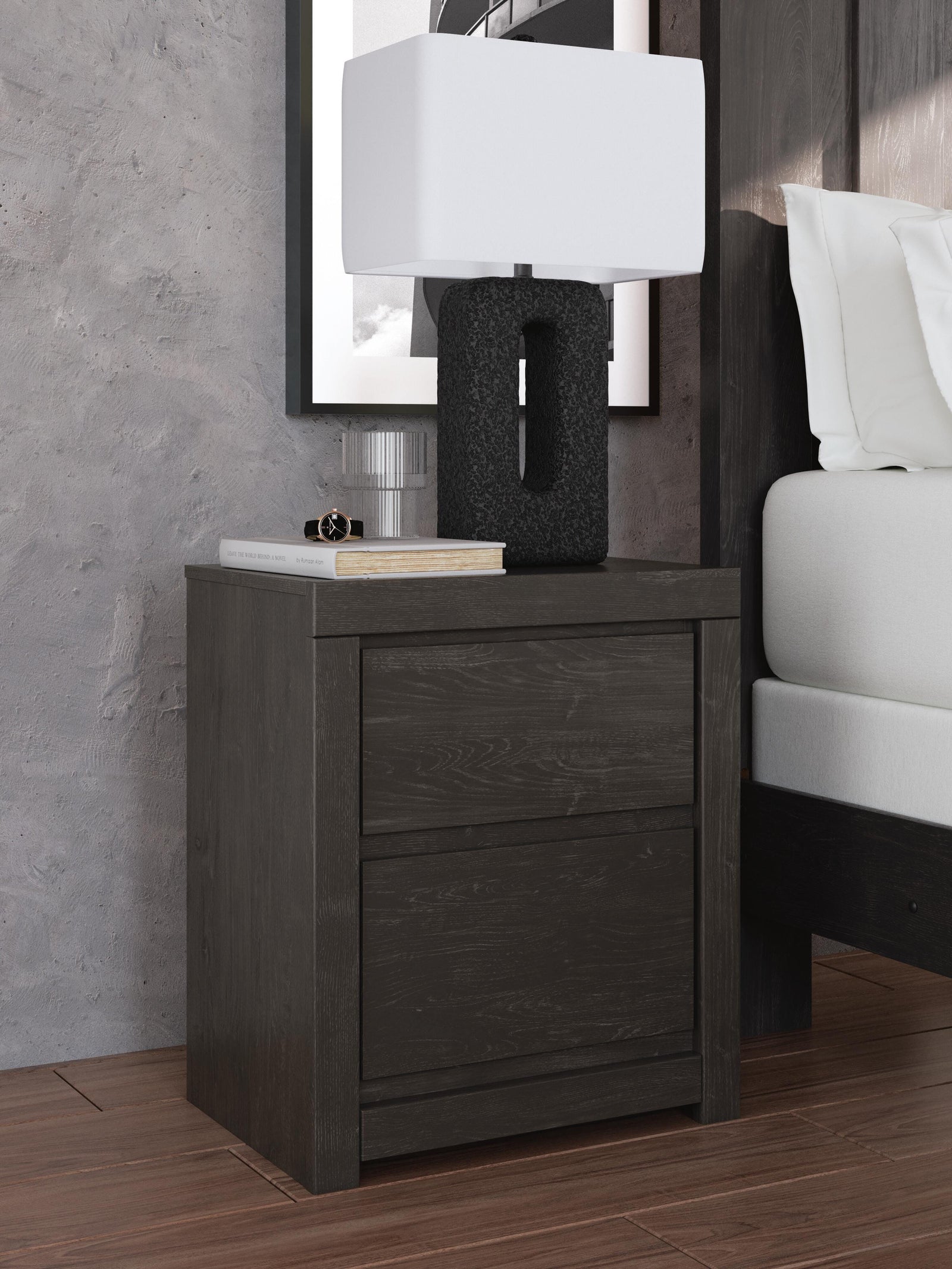 Fraluna Nightstand - Dark Gray (2)