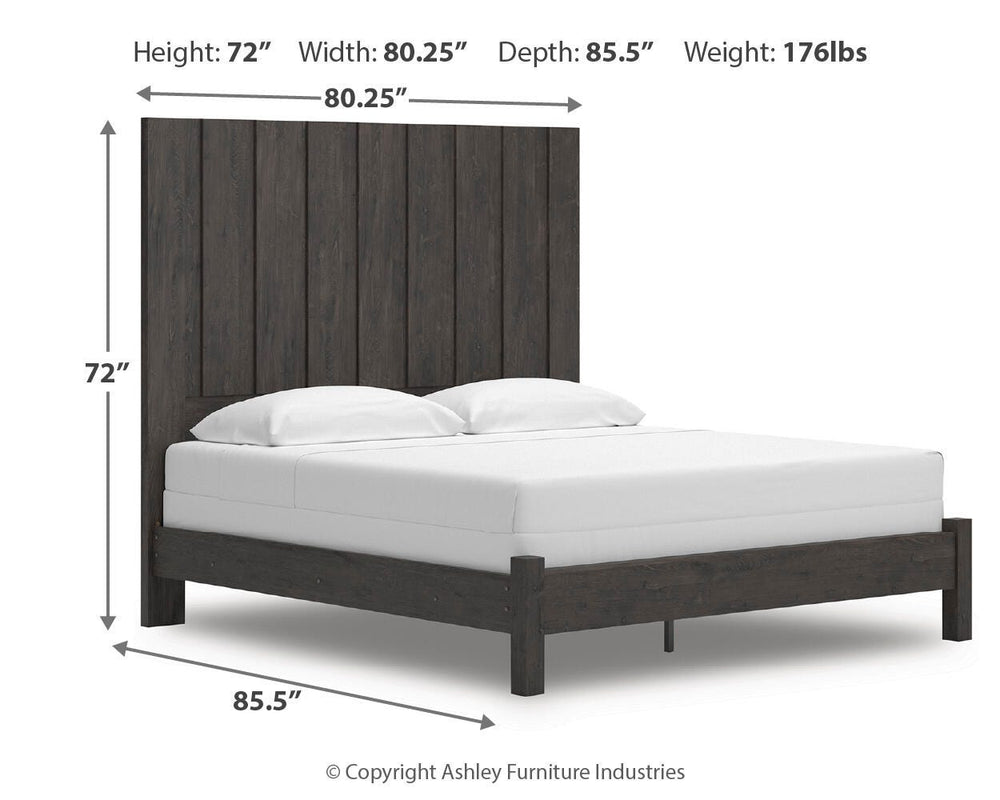 Fraluna King Panel Bed - Dark Gray (4)