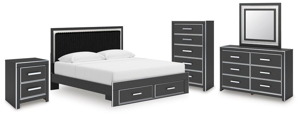 Zuraleus King Storage Bed, Dresser, Mirror, Chest and Nightstand (1)
