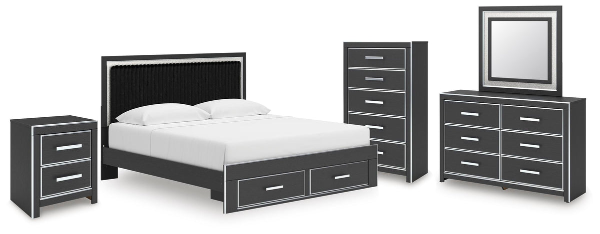 Zuraleus King Storage Bed, Dresser, Mirror, Chest and Nightstand (1)