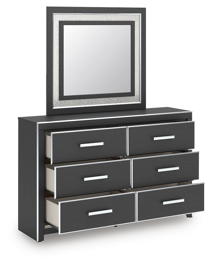 Zuraleus Queen Upholstered Bed, Dresser and Mirror (4)