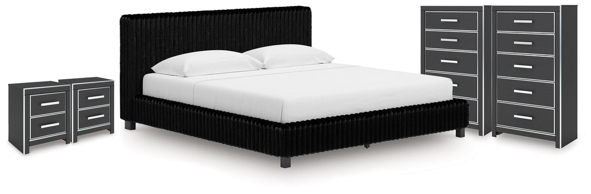 Zuraleus King Upholstered Bed, 2 Chests and 2 Nightstands (1)