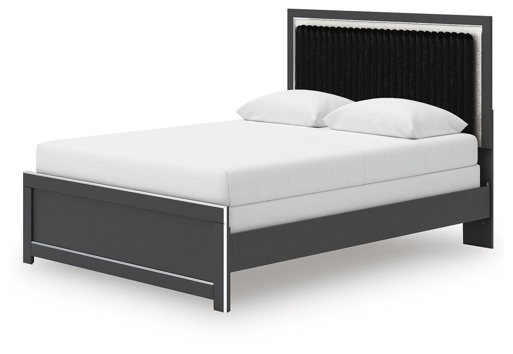 Zuraleus Queen Upholstered Panel Bed - Black (4)