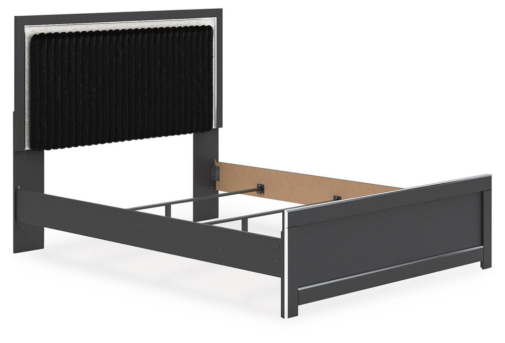 Zuraleus Queen Upholstered Panel Bed - Black (3)