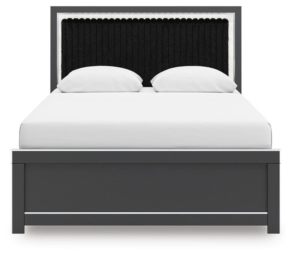 Zuraleus Queen Upholstered Panel Bed - Black (5)