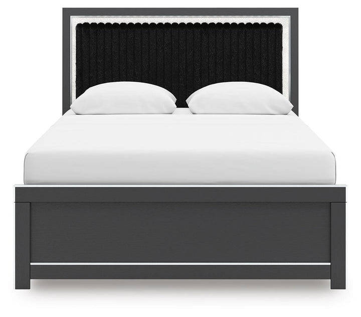 Zuraleus Queen Upholstered Panel Bed - Black (5)