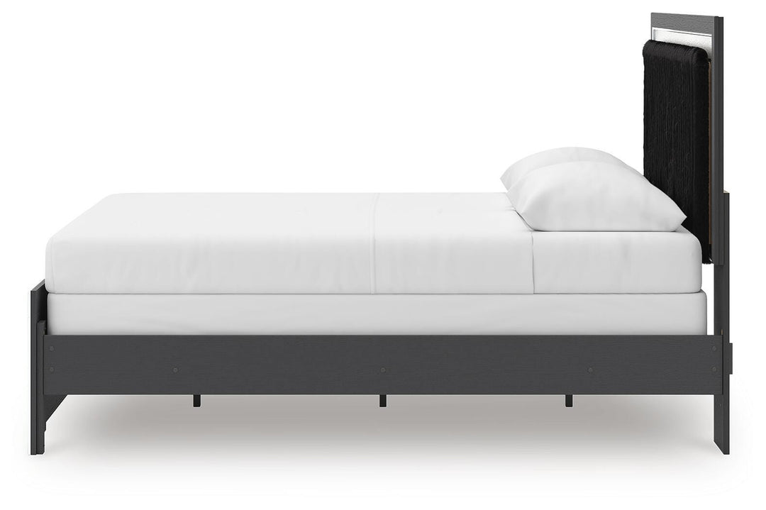 Zuraleus Queen Upholstered Panel Bed - Black (7)
