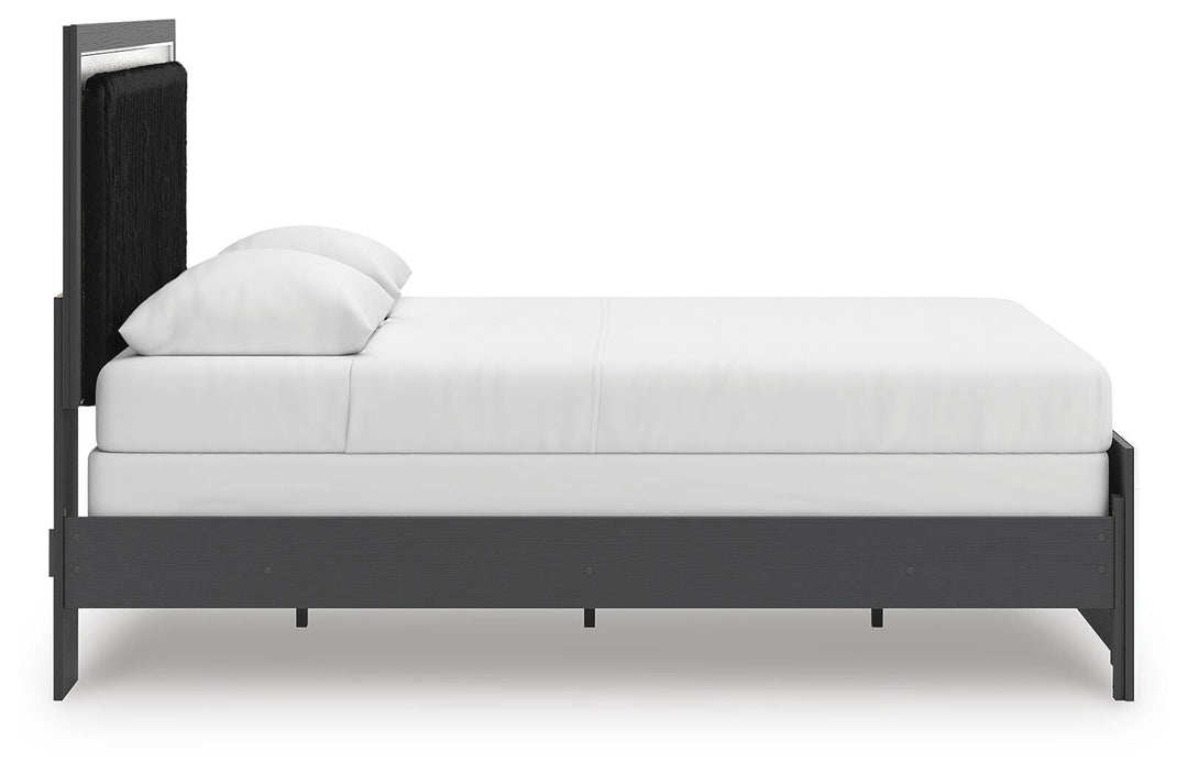 Zuraleus Queen Upholstered Panel Bed - Black (8)