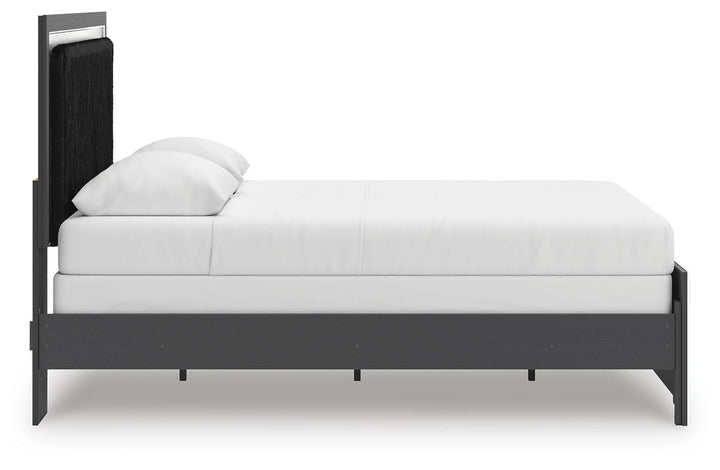 Zuraleus Queen Upholstered Panel Bed - Black (8)