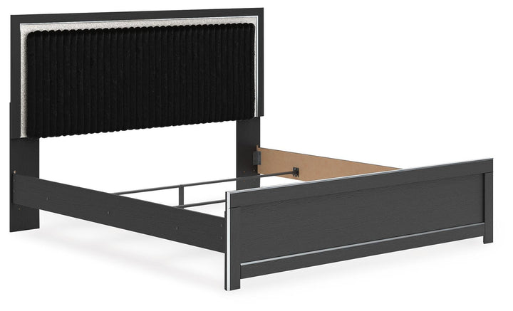 Zuraleus King Upholstered Panel Bed - Black (3)