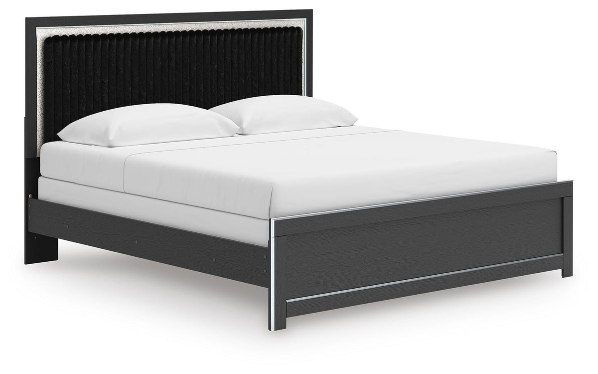Zuraleus King Upholstered Panel Bed - Black (1)