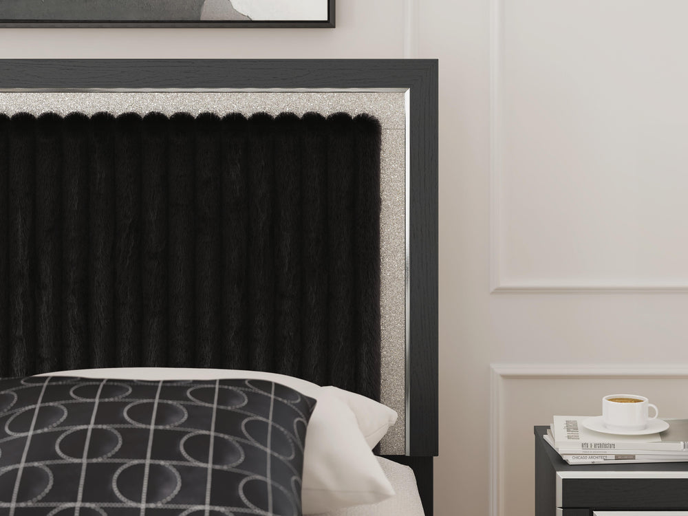 Zuraleus King Upholstered Panel Bed - Black (5)