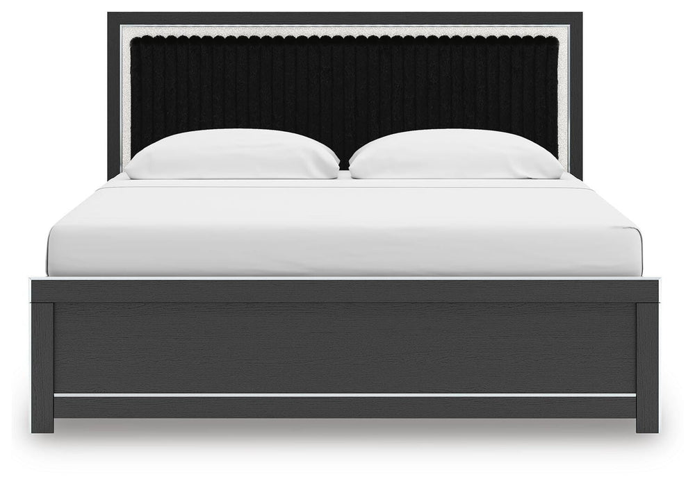 Zuraleus King Upholstered Panel Bed - Black (6)