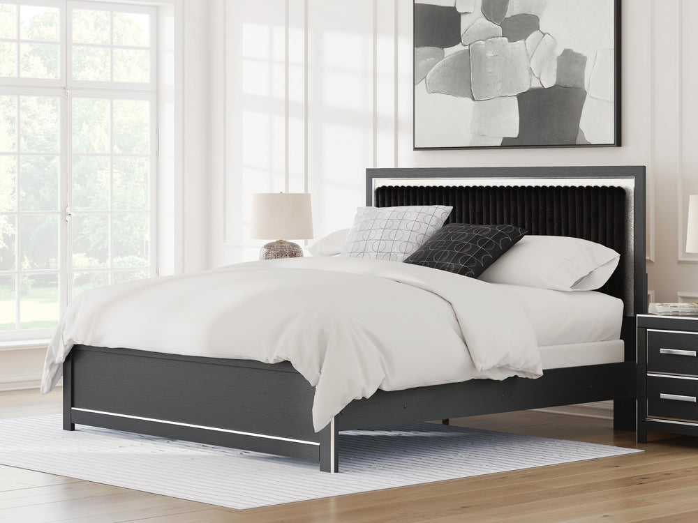 Zuraleus King Upholstered Panel Bed - Black (2)