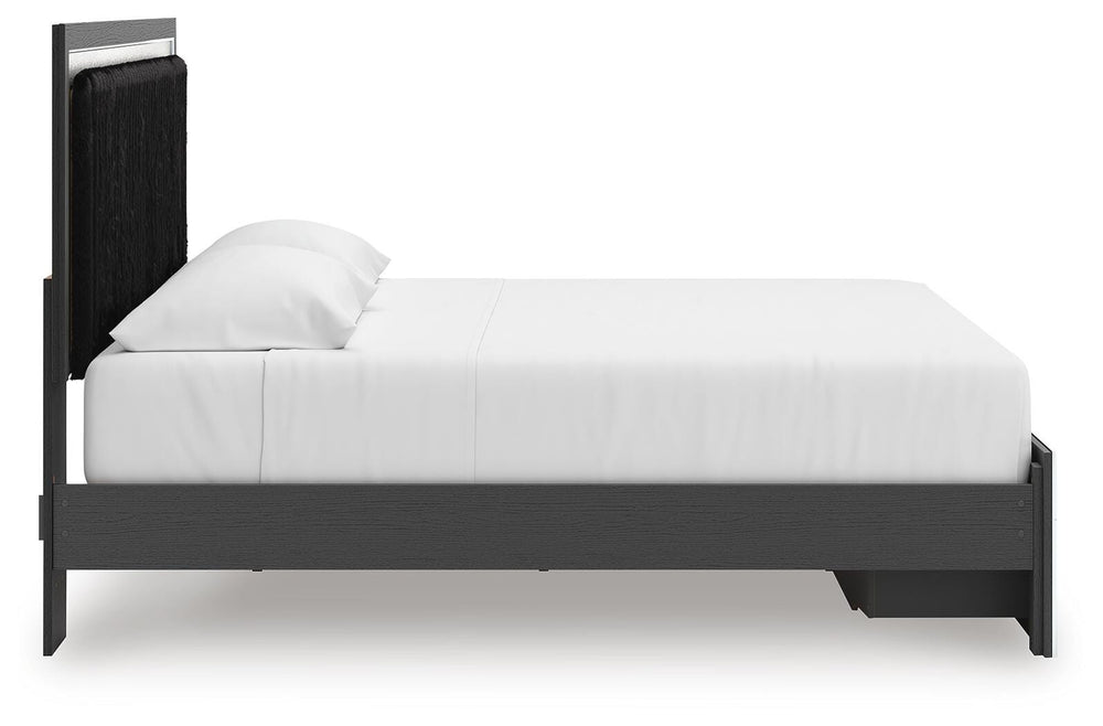 Zuraleus King Upholstered Panel Platform Storage Bed - Black (9)